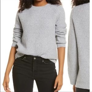 BP Plaited Stitch Recycled Blend Crewneck Sweater Gray XS NWT